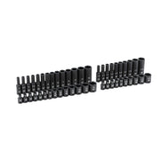 48 Piece 1/4" Dr 6 Pt SAE/Metric Impact Socket Set by GEARWRENCH – SAE/Metric, Chrome Molybdenum Steel, Black, Model 84902