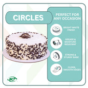 SCT Bright White Cake Circles by SOUTHERN CHAMPION TRAY – 12" single wall, 1.0 pounds, Paperboard, Bright White, Pack of 100