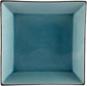 CAC China Japanese Style 11-1/2-Inch Lake Water Blue Square Plate, Box of 12