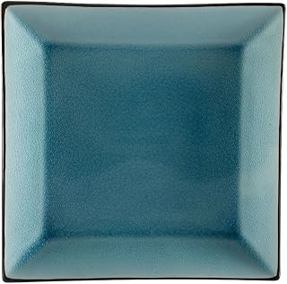 CAC China Japanese Style 11-1/2-Inch Lake Water Blue Square Plate, Box of 12