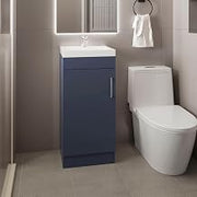 16" Reyno Vanity, 1 Door, 1 Shelf, Alby Blue - Bathroom – Bathroom Vanity & Storage Suite for Master Bathrooms, Guest Baths & Small Bathrooms