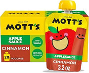 Mott's Cinnamon Applesauce, 3.2 oz clear pouches, 20 pack