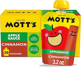 Mott's Cinnamon Applesauce, 3.2 oz clear pouches, 20 pack