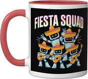 Robotics Fiesta Squad Shirts Funny Cinco De Mayo 2026 Ceramic Mug, Red/White, 11oz