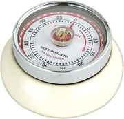 Zassenhaus Magnetic Retro Kitchen Timer, Classic Mechanical Cooking Timer (Cream)