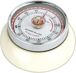 Zassenhaus Magnetic Retro Kitchen Timer, Classic Mechanical Cooking Timer (Cream)