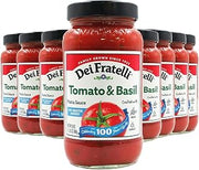 Dei Fratelli Tomato & Basil Pasta Sauce (24 oz. jars; 8 pack) - No Water Added - Never from Tomato Paste - 5th Generation Recipe