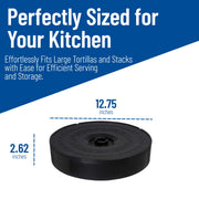 Jumbo Server Tortilla Server with Insulated Lid for Kitchens by Carlisle FoodService Products – 12" / 2", 0.0 ounces, Polypropylene (PP), Black, Model 071703