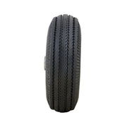 Pneumatic 4.10/3.50-4” Tire and Wheel Assembly by Marathon – 5/8" Ball Bearings, Alloy Steel, Black and Gray Rim, Model 20010