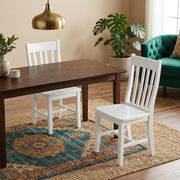 Solid Wood Dining Chair with Cafe-Style Design by Furnifact – Wood, White, Pack of 2