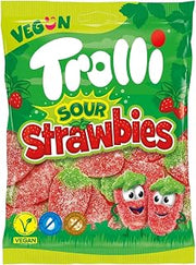 Trolli Sour Strawberries I Strawberry flavored Gummy Candy with Sour Coating I 175g 6.17 Ounce