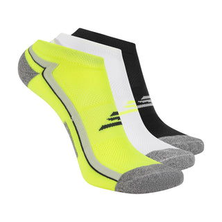 Men's 3-Pack Performance Golf Low Cut Socks by Skechers – Polyester Nylon Blend, Safety Yellow/White/Black, Model S114660HG