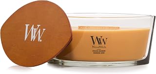 WoodWick Scented Candle with Crackling Wick | Golden Bourbon Ellipse Candle | Long Burning Candles: Up to 50 Hours Burn Time | Perfect Gifts for Women