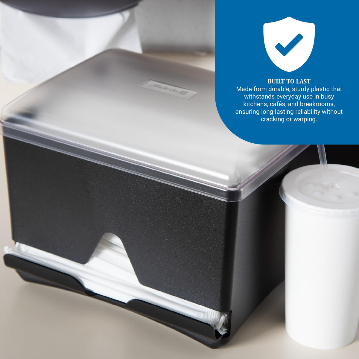 San Jamar 500 Straw Capacity / Black / 500.0 load Straw Dispensers