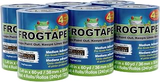 FrogTape ProGrade Blue Painters Tape with PAINTBLOCK, 1.5 Inch Wide (1.41 In. x 60 Yds), Medium Adhesion, Blue, 24 Rolls (104956)