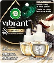 Air Wick Scented Oil - Vibrant Twin Refill Sweet Vanilla & Shea Butter 6/(2x.67) oz.