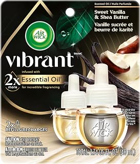 Air Wick Scented Oil - Vibrant Twin Refill Sweet Vanilla & Shea Butter 6/(2x.67) oz.