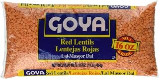 Goya Red Lentils, Whole Red Lentils Dry, Rich in Fiber, Dry Legumes, 16oz