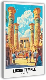 Egyptian Luxor Temple, Ancient Ruins Poster Wall Art Decor Print Picture Paintings for Living Room Bedroom Decoration Style:Frame 20x30inch