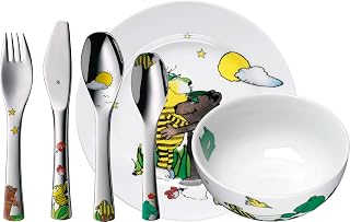 WMF Children's Crockery Set 6-Piece Janosch Cromargan 18/10 Stainless Steel Polished Suitable from 3 Years