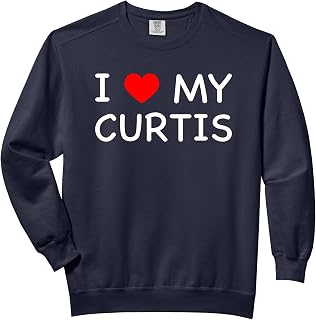 I Love My Curtis First Name Red Heart Comfort Colors Adult Sweatshirt