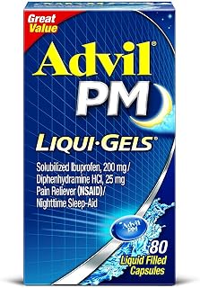 Advil PM Ibuprofen 200 mg Liqui-Gels 80 ea (Pack of 2)