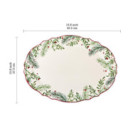 Bico Santa On The Way Scalloped Oval Platters, Large and Medium 16 and 14 Inch, Set of 2