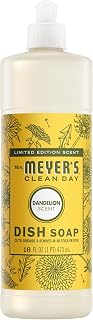 Mrs. MEYER'S CLEAN DAY Liquid Dish Soap, Dandelion Scent, 16 Fl Oz Bottle