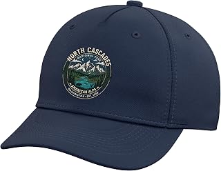 North Cascades National Park American Alps Vintage Badge Art Adjustable Baseball Hat