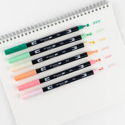 Dual Brush Pen Art Markers by Tombow – 1 Count (Pack of 6), Plastic, Nylon, Just Peachy, Model 56239