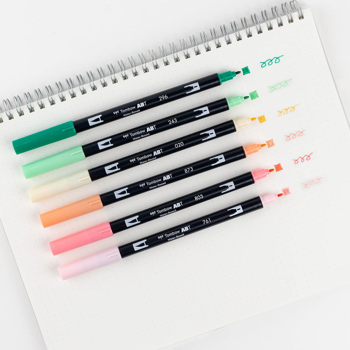 Dual Brush Pen Art Markers by Tombow – 1 Count (Pack of 6), Plastic, Nylon, Just Peachy, Model 56239