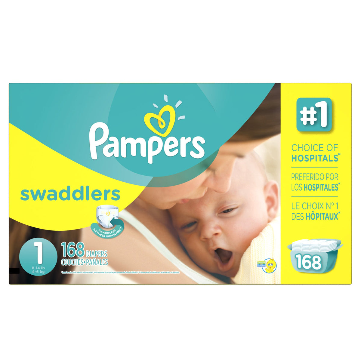 Pampers Size 1 / 168.0 / Multicolor Baby Diapers
