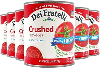 Dei Fratelli Crushed Tomatoes (28 oz. cans; 6 pack) - No Water Added - Never from Tomato Paste - 5th Generation Recipe