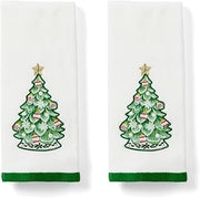 Lenox Advent Tree Kitchen Towels, Set of 2, White, 16" W x 26" L
