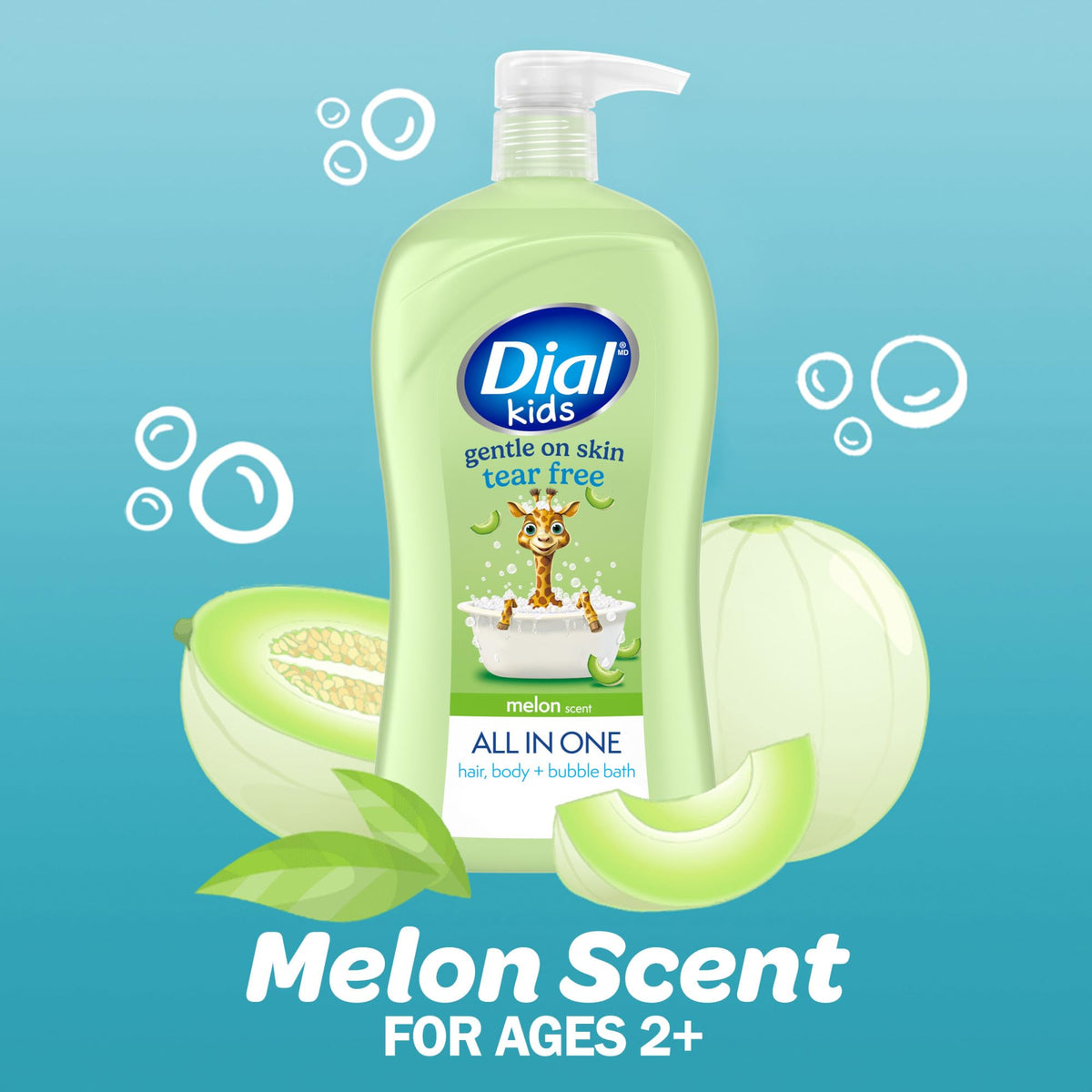 Kids All-in- Body Wash + Hair + Bubble Bath by Dial – 32 Fl Oz (Pack of 1), Orange
