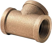 1-1/4" Brass Tee, FNPT, 125 PSI