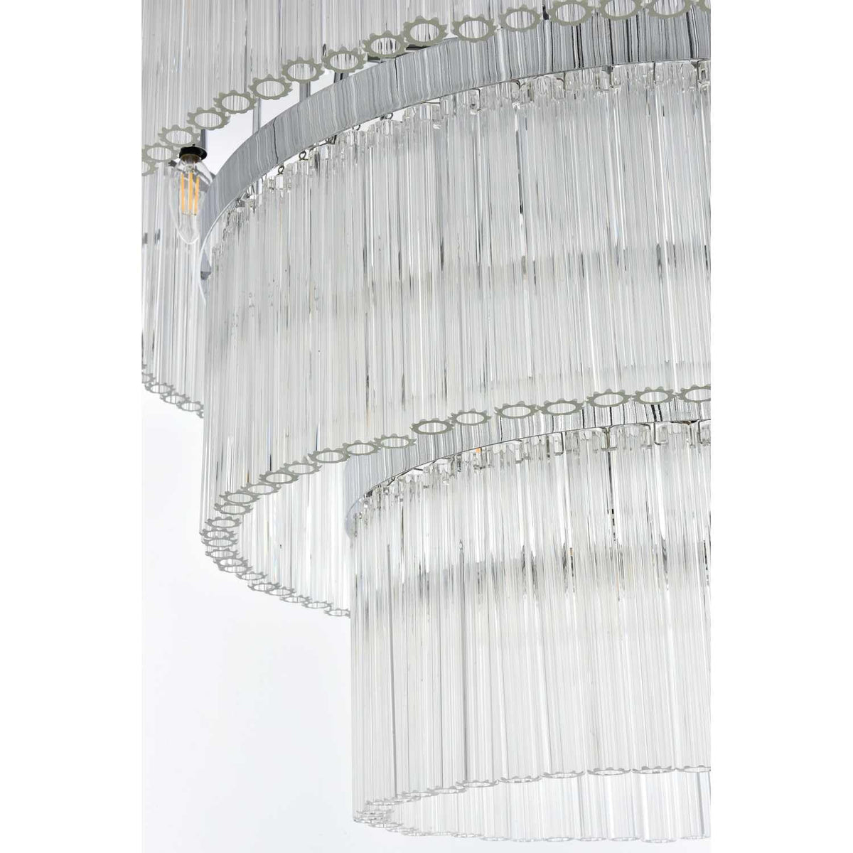 Harlow 18 Light Chandelier Chrome by Lighting Design – Iron, Chrome