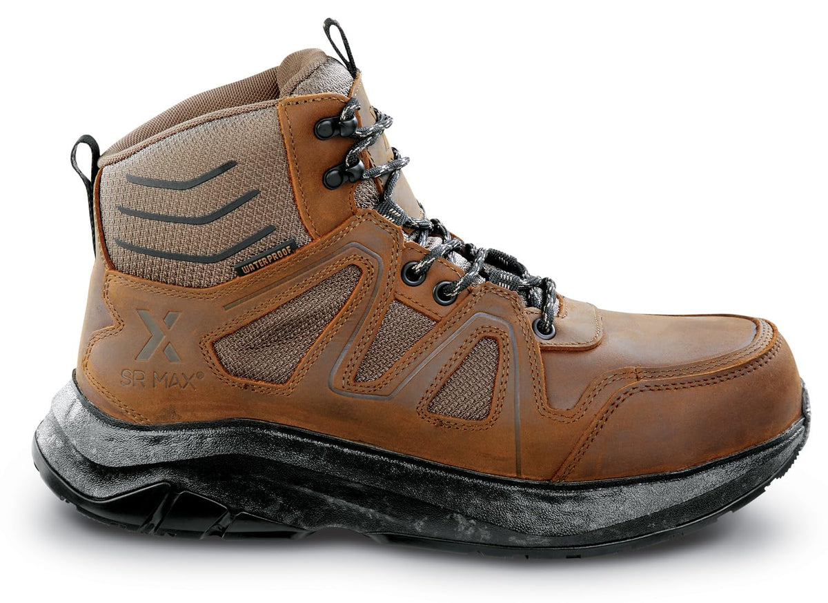 Mens 6 Brown Ridgway MaxTRAX Steel Toe Waterproof SRO Boot 10.0 M by SR Max – 10, Brown