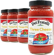 Dei Fratelli Three Cheese Pasta Sauce (24 oz. jars; 4 pack) - No Water Added - Never from Tomato Paste - 5th Generation Recipe