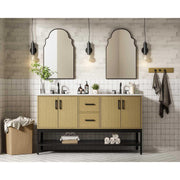 Elegant Kitchen and Bath 60" Double Bathroom Vanity in Honey Brown by Elegant Lighting – 60" W x 22" H x 18" D, Wood, Honey Brown, Model VF60760DMHB