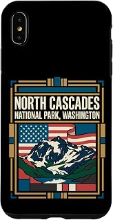 North Cascades Washington Flag Mountain National Park Retro Case for iPhone Xs Max