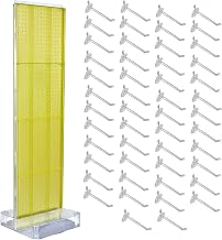 Azar Displays 700770-YEL-6B50 TWO-SIDED PEGBOARD FLOOR DISPLAY NON- REVOLVING ROUND STUDIO BASE. PANEL SIZE: 16" W X 60" H, Yellow, (50-Pack 6" Hooks Included)