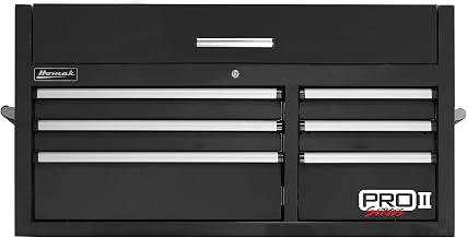 PRO II Series 41” 6-Drawer Top Chest by Homak – 41 Inch - 6-Drawer Top Chest, Alloy Steel, Black