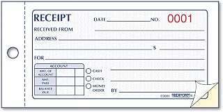 Rediform 8L820 Small Money Receipt Book 5 x 2 3/4 Carbonless Duplicate 50 Sets/Book