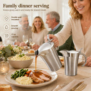 Nimbloom Insulated Gravy Boat, 27 oz Double Wall Stainless Steel, Silver 2 Pack