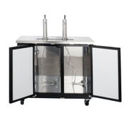 Dual Tower Beer Dispenser by MAXX Cold – 47.5 Inch Wide, 10.5 cubic_feet, Stainless Steel, Black, Model MXBD48-2BHC