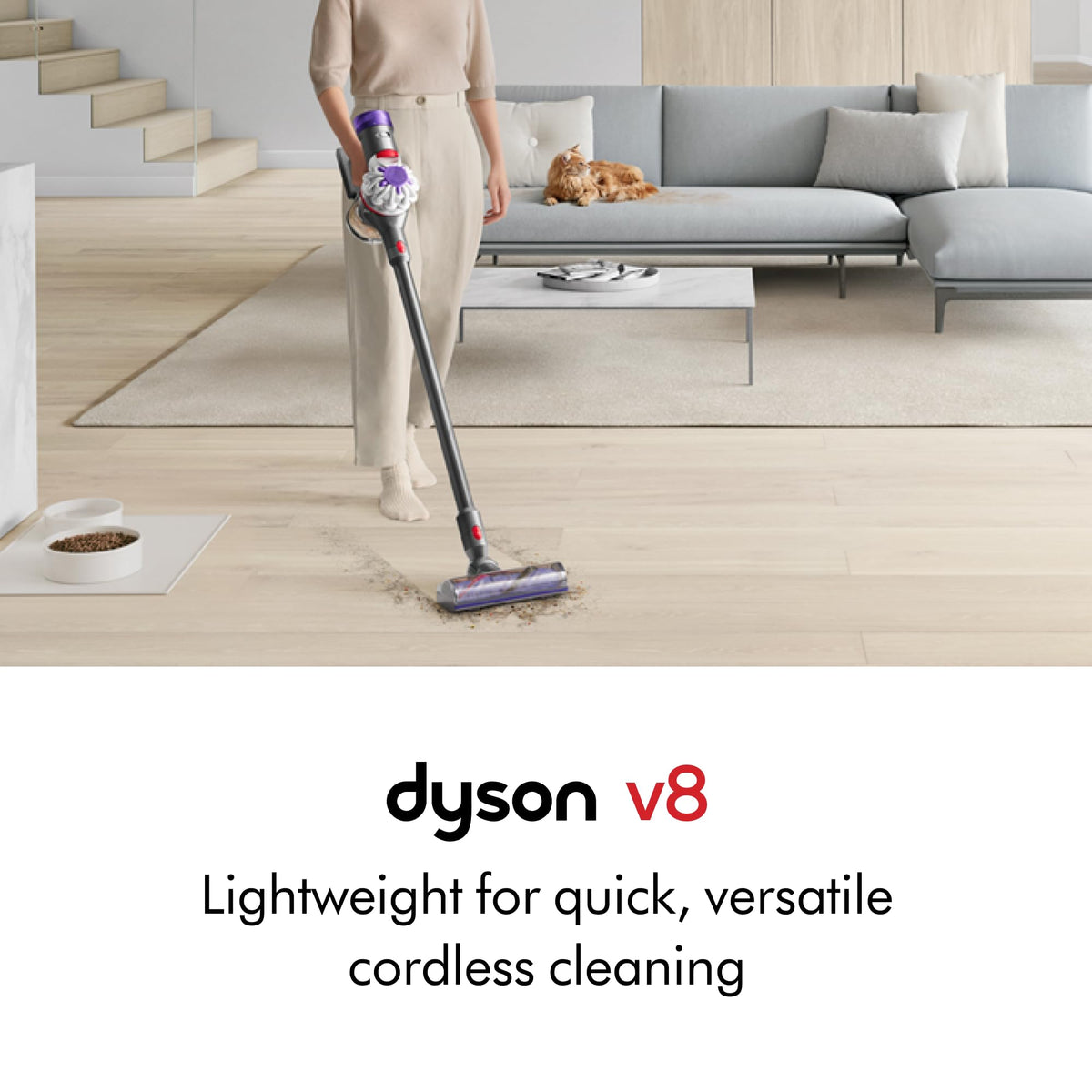 V8™ Cordless Vacuum by Dyson – 0.14 gallons, Silver/Nickel, Model 626423-01