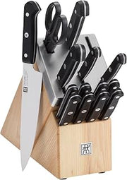 ZWILLING Gourmet 15-pc Self-Sharpening Knife Set - Ash Wood