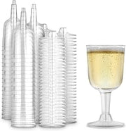 5 oz Clear Plastic Wine Glass (80 Pack) - BPA Free & Recyclable - Shatterproof Wine Goblet - Disposable & Reusable Cups for Champagne by Stock Your Home – 2 Pack Pack of 40