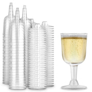 5 oz Clear Plastic Wine Glass (80 Pack) - BPA Free & Recyclable - Shatterproof Wine Goblet - Disposable & Reusable Cups for Champagne by Stock Your Home – 2 Pack Pack of 40